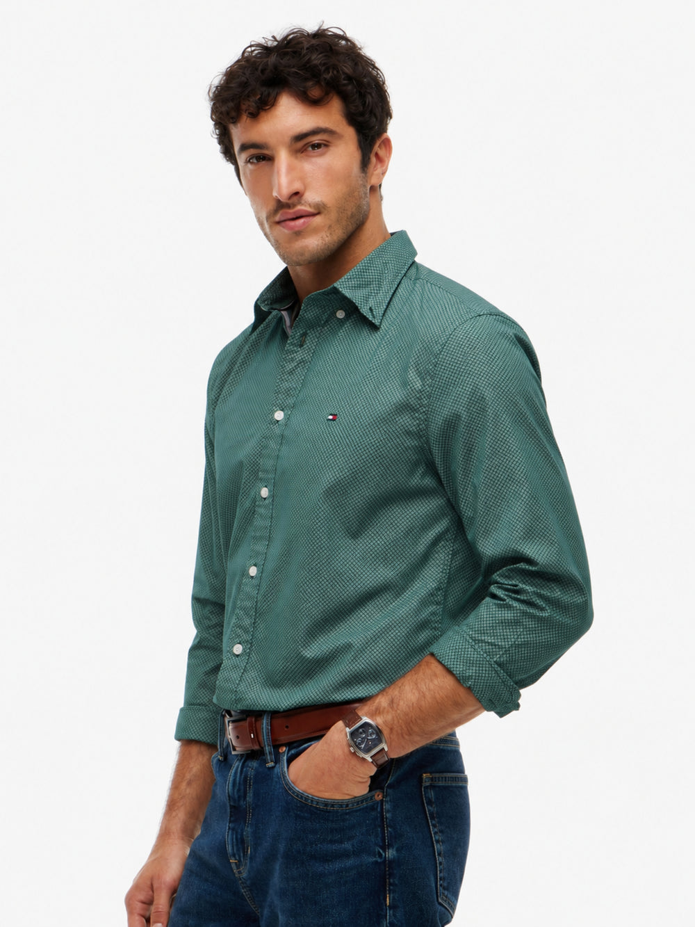 Regular Fit Print Poplin Shirt