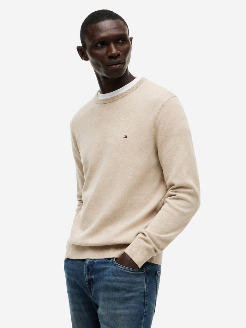 Crew Neck Solid Pullover