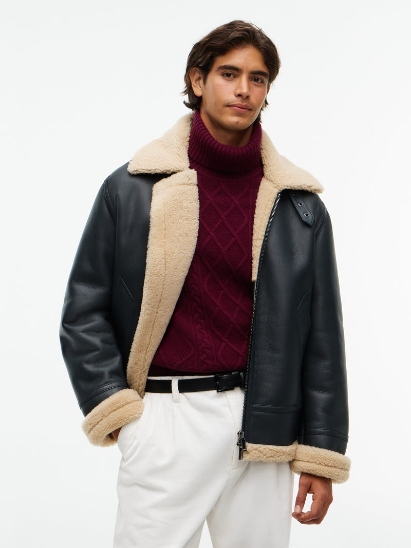 Relaxed Fit Leather Jacket
