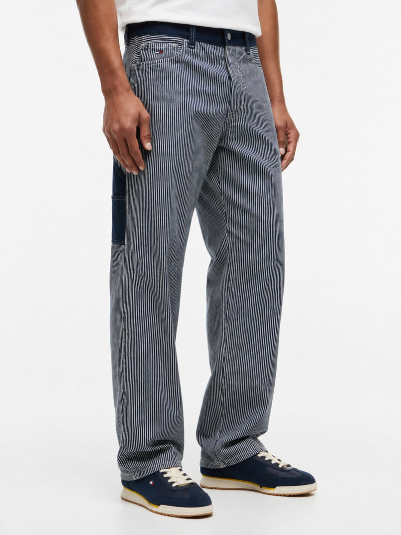 Men Jaimie Loose Centre Button Fly Mid Wash Jeans
