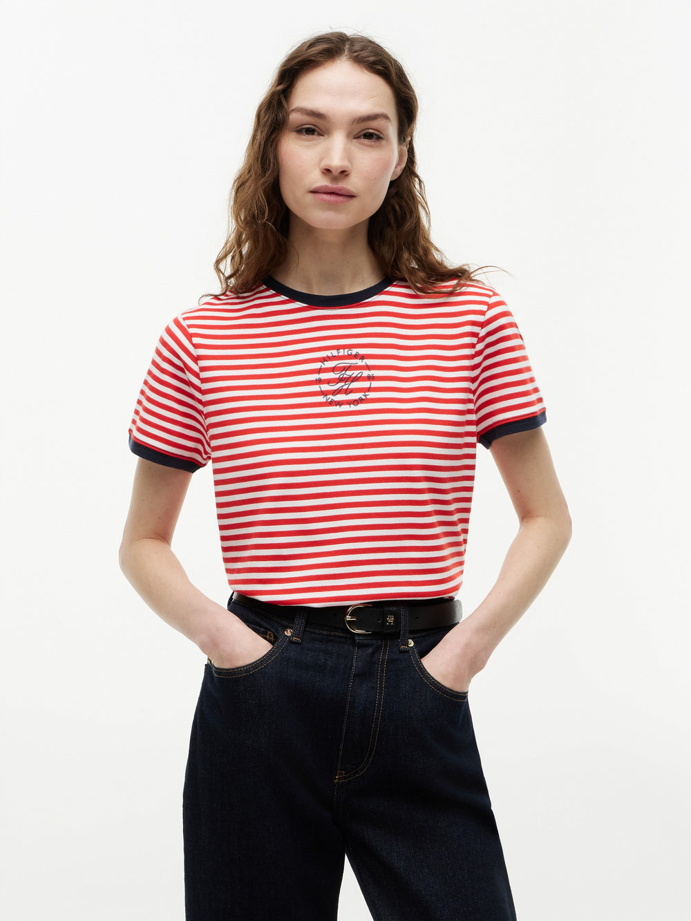 Stripe Regular Fit Half Sleeve Ribbed T-Shirt