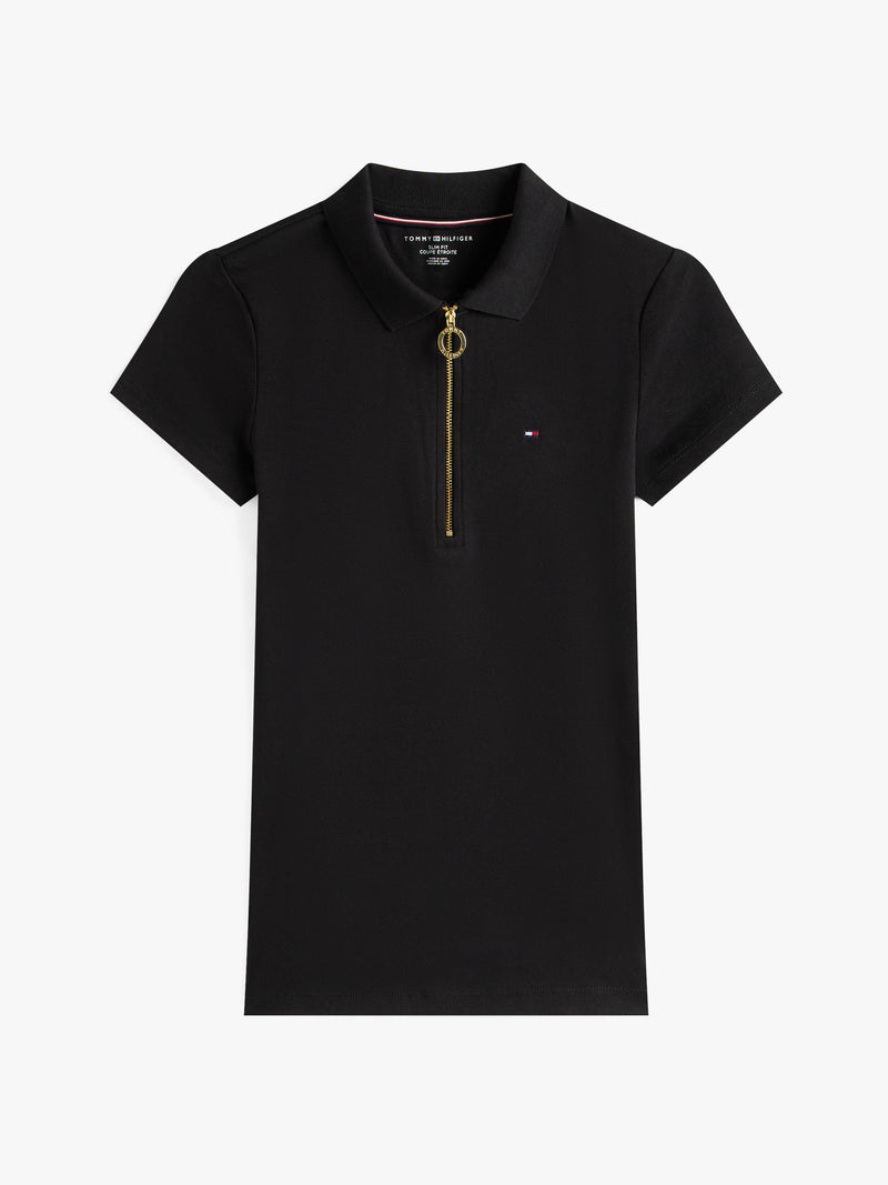 Solid Slim Fit Half Sleeve Ribbed Polo