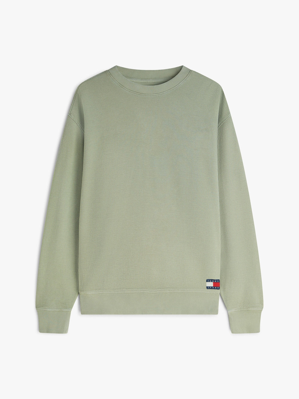 Relaxed Fit Waffle Crew Neck Sweatshirt