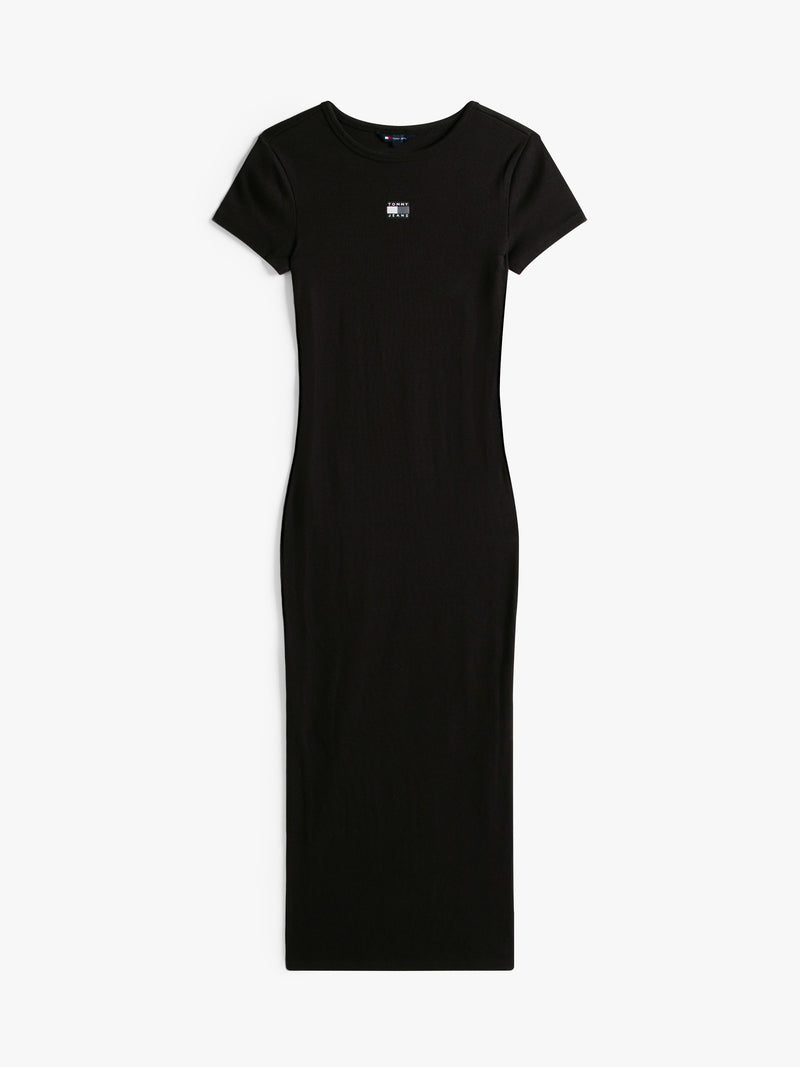 Short Sleeve Solid Ribbed Bodycon Dress