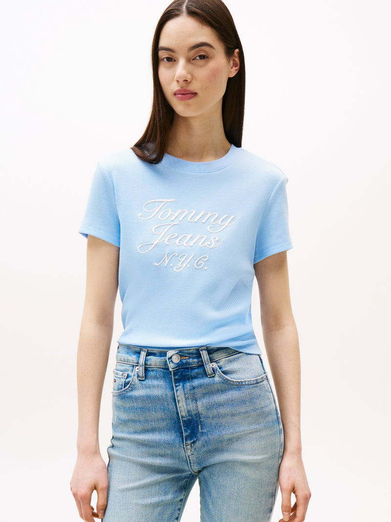 Solid Slim Fit Short Sleeve Ribbed T-Shirt