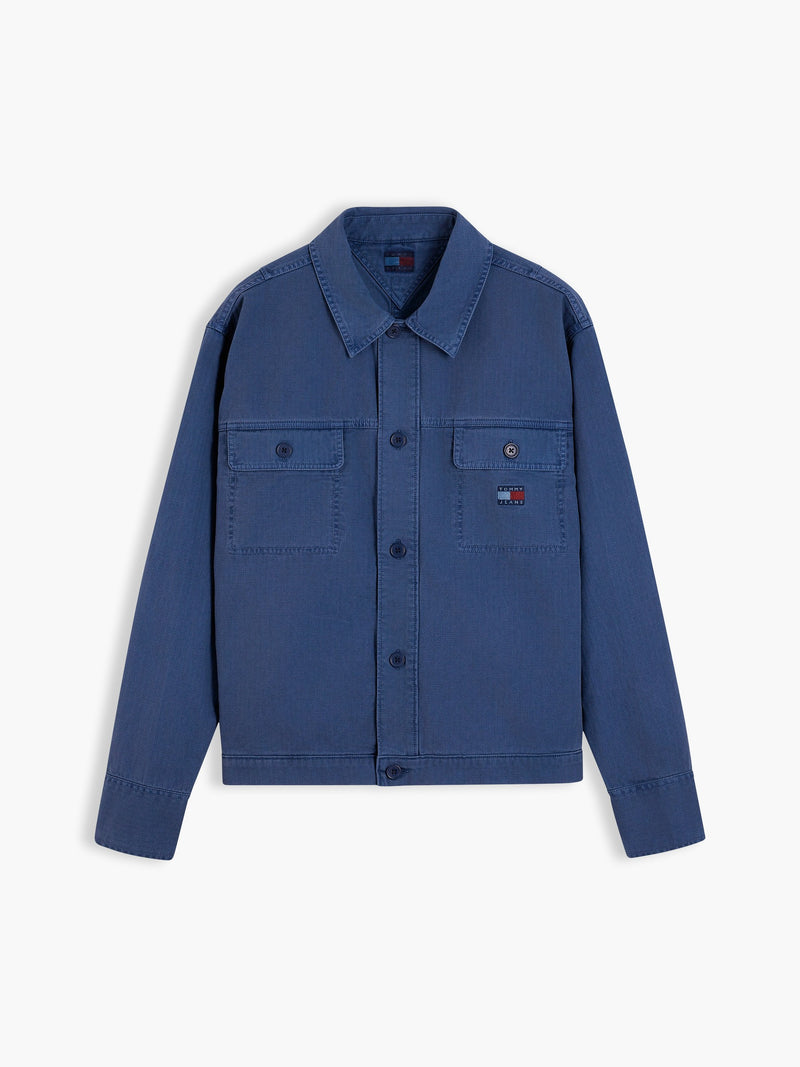 Oversized Fit Solid Overshirt Shirt