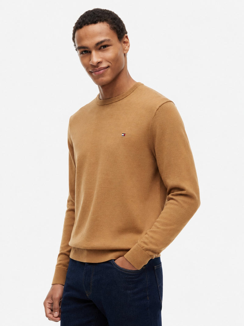Crew Neck Solid Pullover