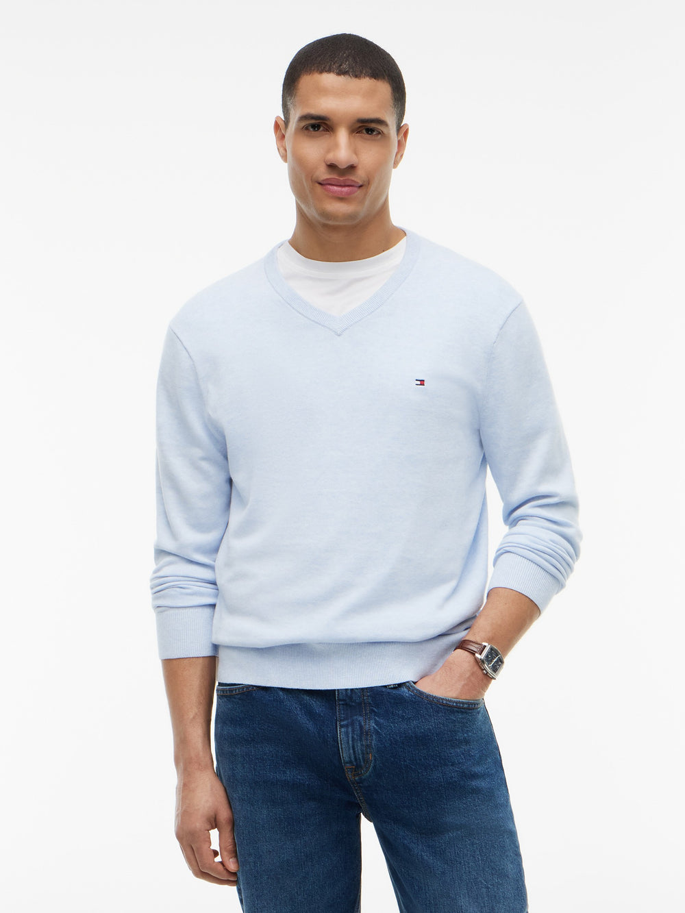 V Neck Solid Sweater