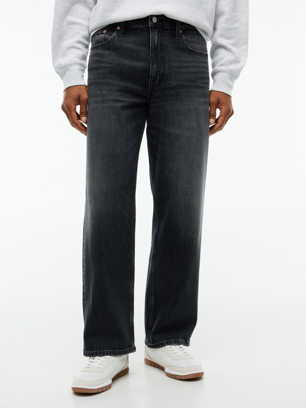 Men Jaimie Loose Washed Black Jeans