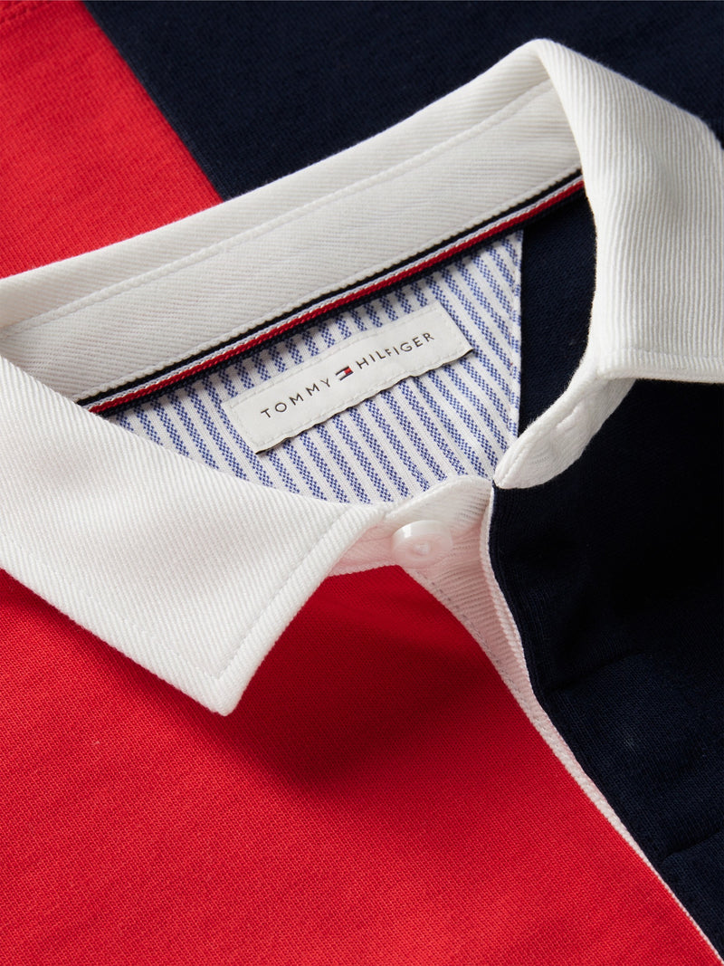 Kids Long-Sleeve Color Block Polo