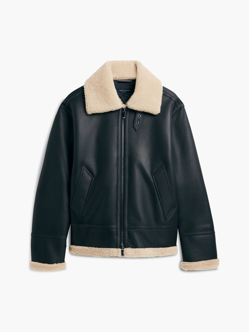 Relaxed Fit Leather Jacket