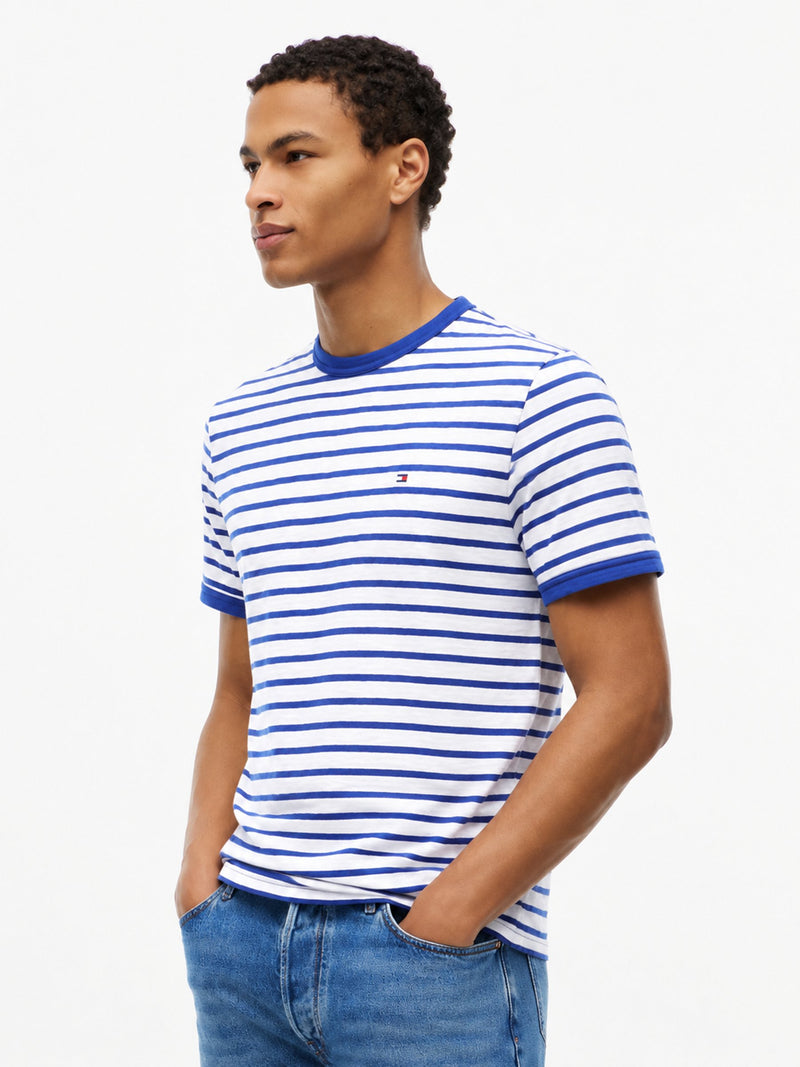 Regular Fit Striped Slub Jersey Tshirt