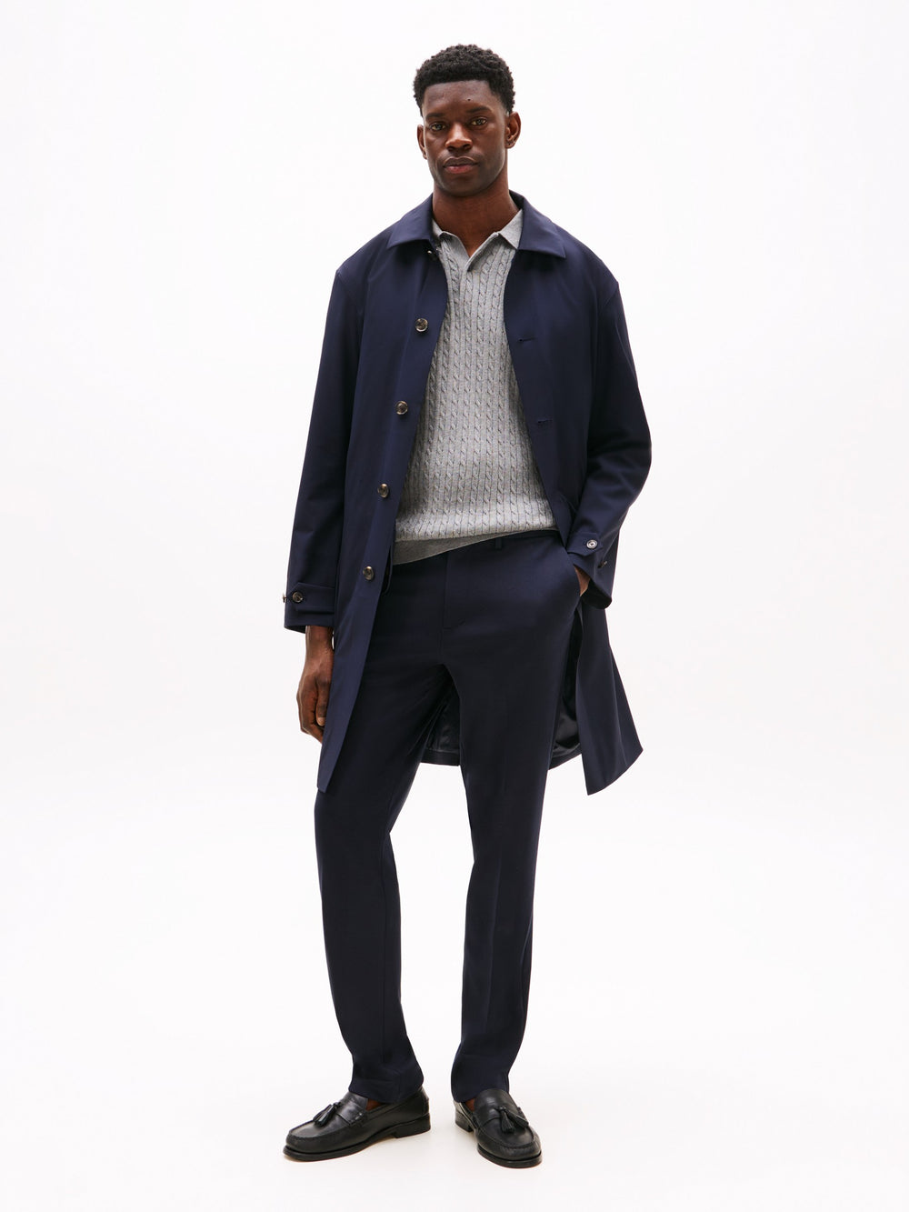 Men Straight Fit Punto Twill Trousers