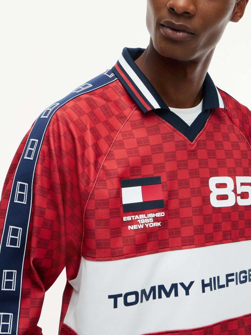 Relaxed Fit Printed Rugby Polo