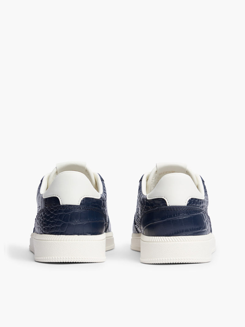 Women Croco Embossed Low Profile Sneaker