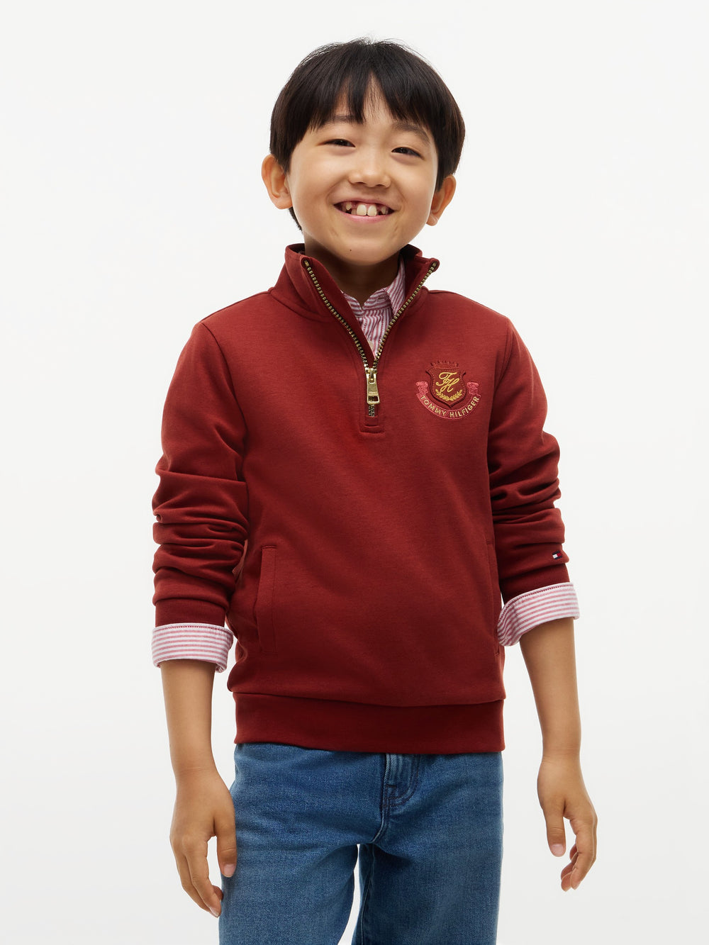 Kids Interlock Quarter Zip Sweatshirt