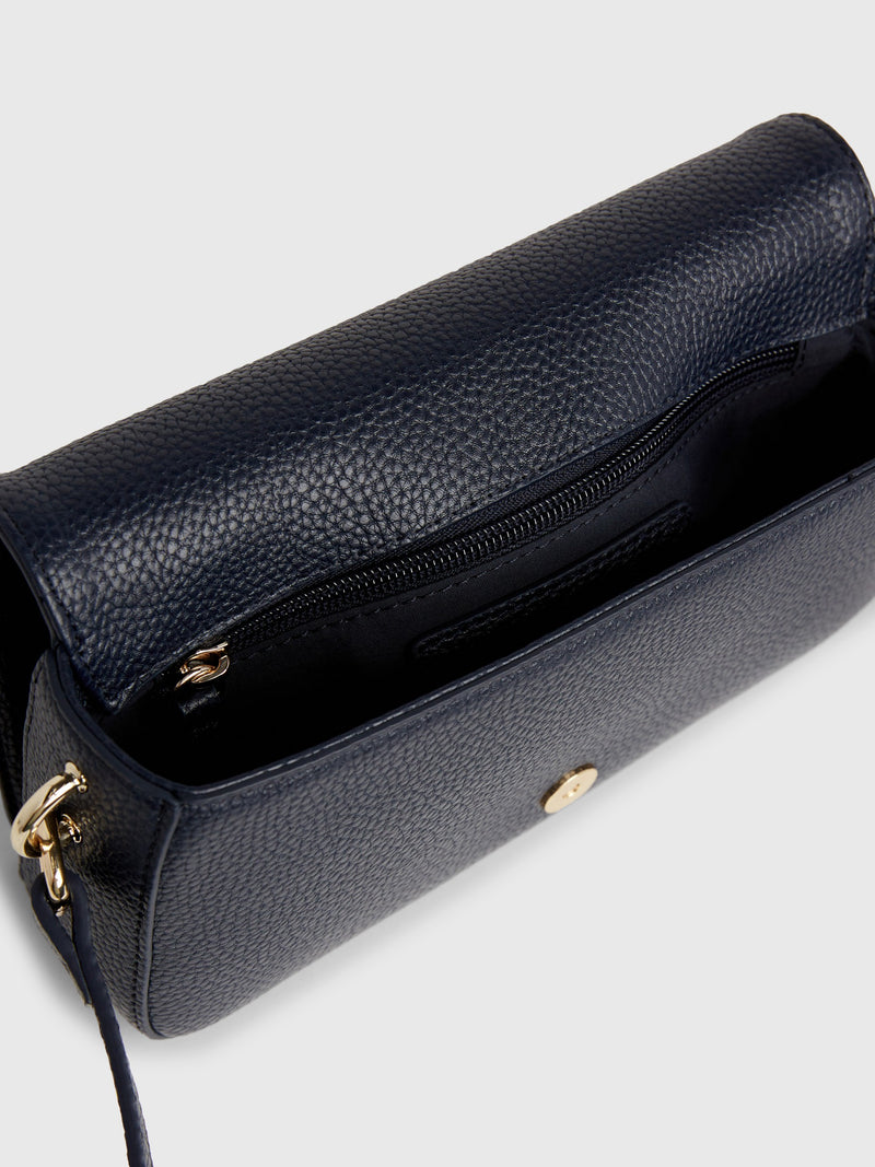 Solid Pu Crossbody Bag