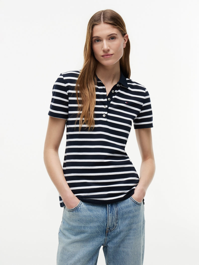 Stripe Regular Fit Half Sleeve Pique Polo