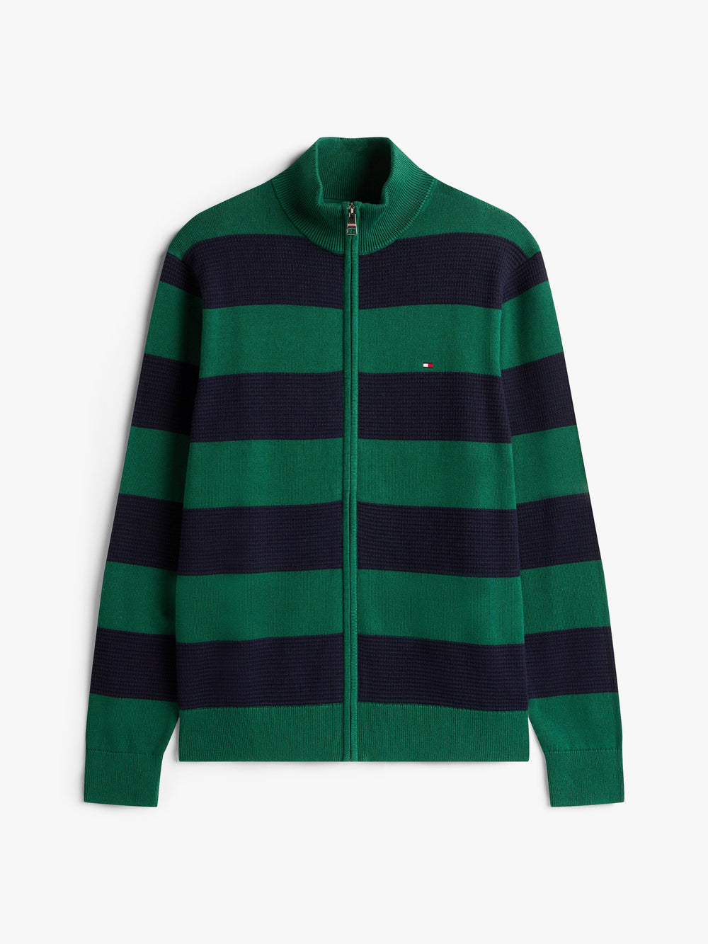 Zip Thru Striped Sweater