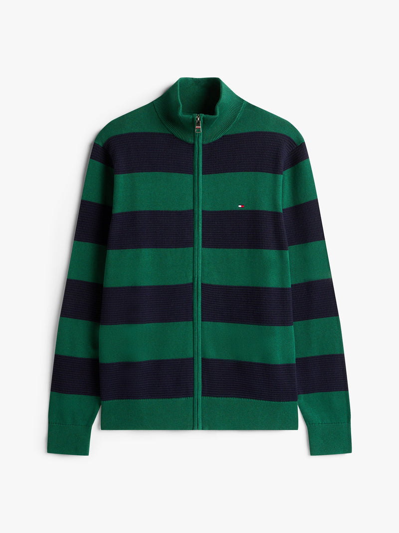 Zip Thru Striped Sweater