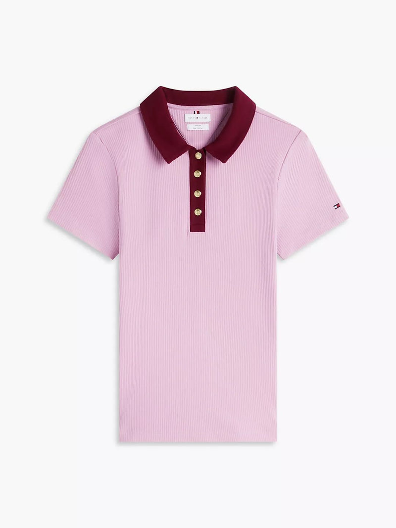 Solid Slim Fit Half Sleeve Ribbed Polo