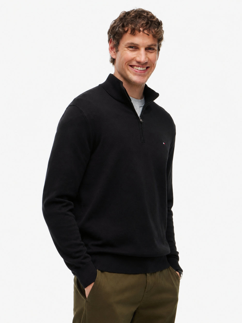 Quarter Zip Mock Neck Sweater