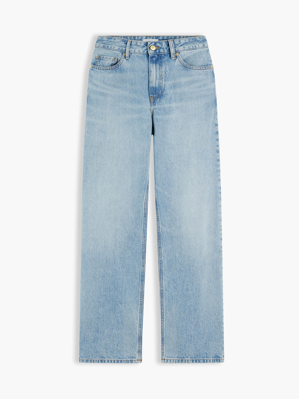 Mid Rise Light Wash Loose Straight Jeans