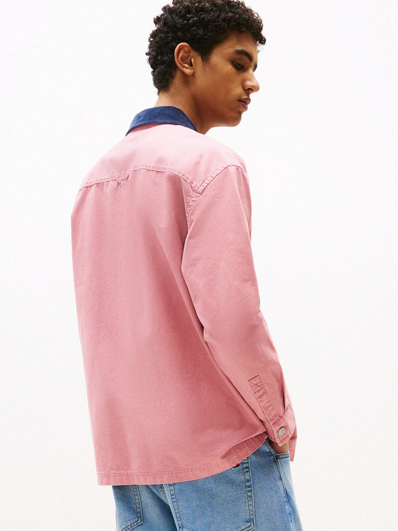 Oversized Fit Solid Overshirt Shirt