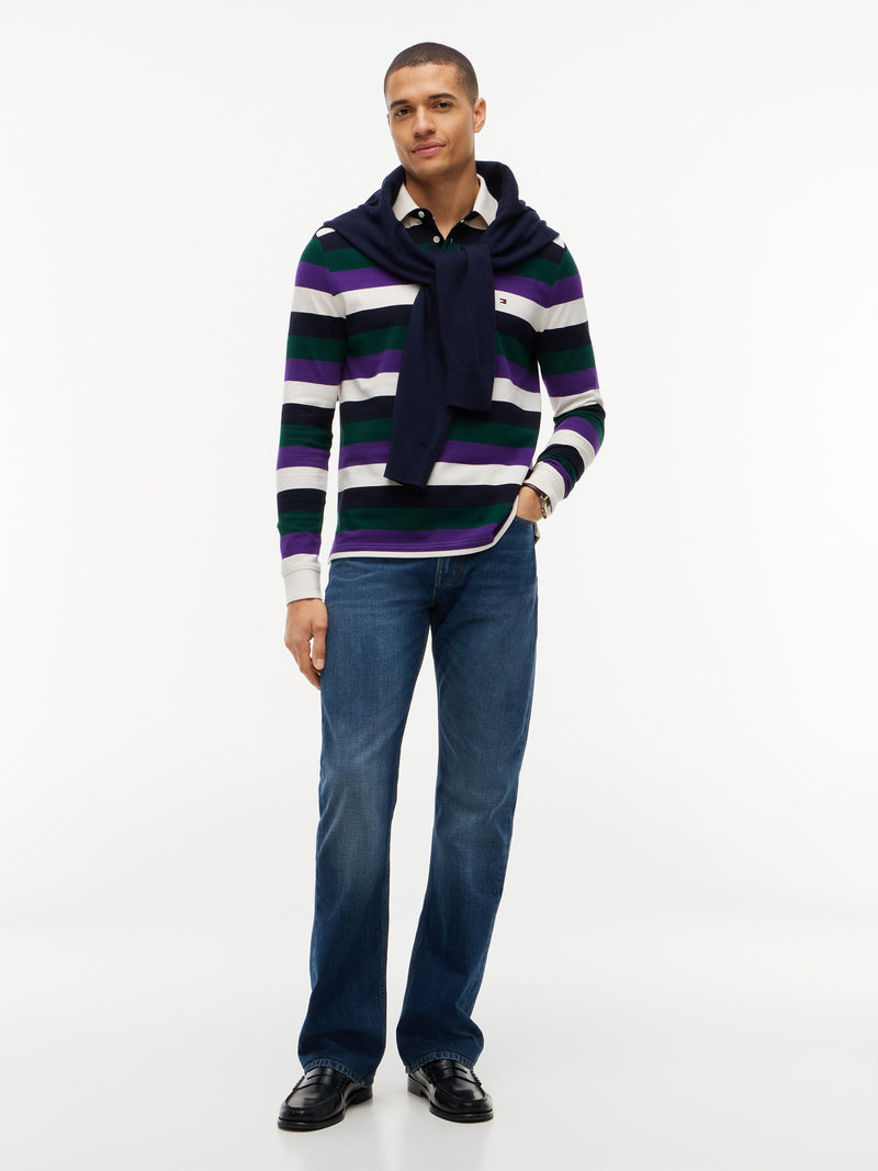 Regular Fit Striped Pique Polo