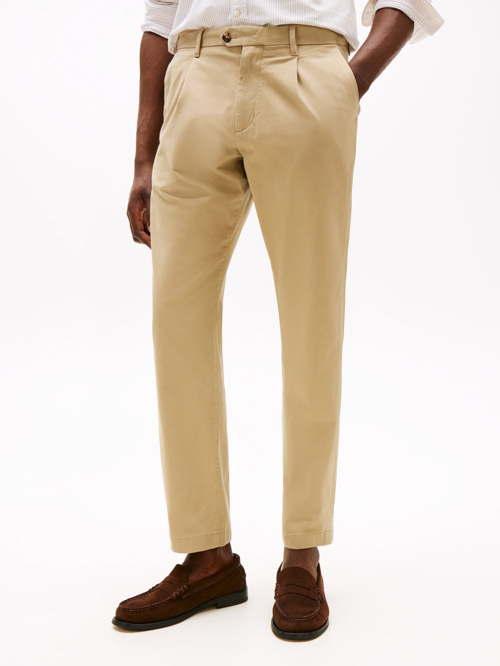 Men Harlem Regular Tapered Fit Pleated Satin Trouser