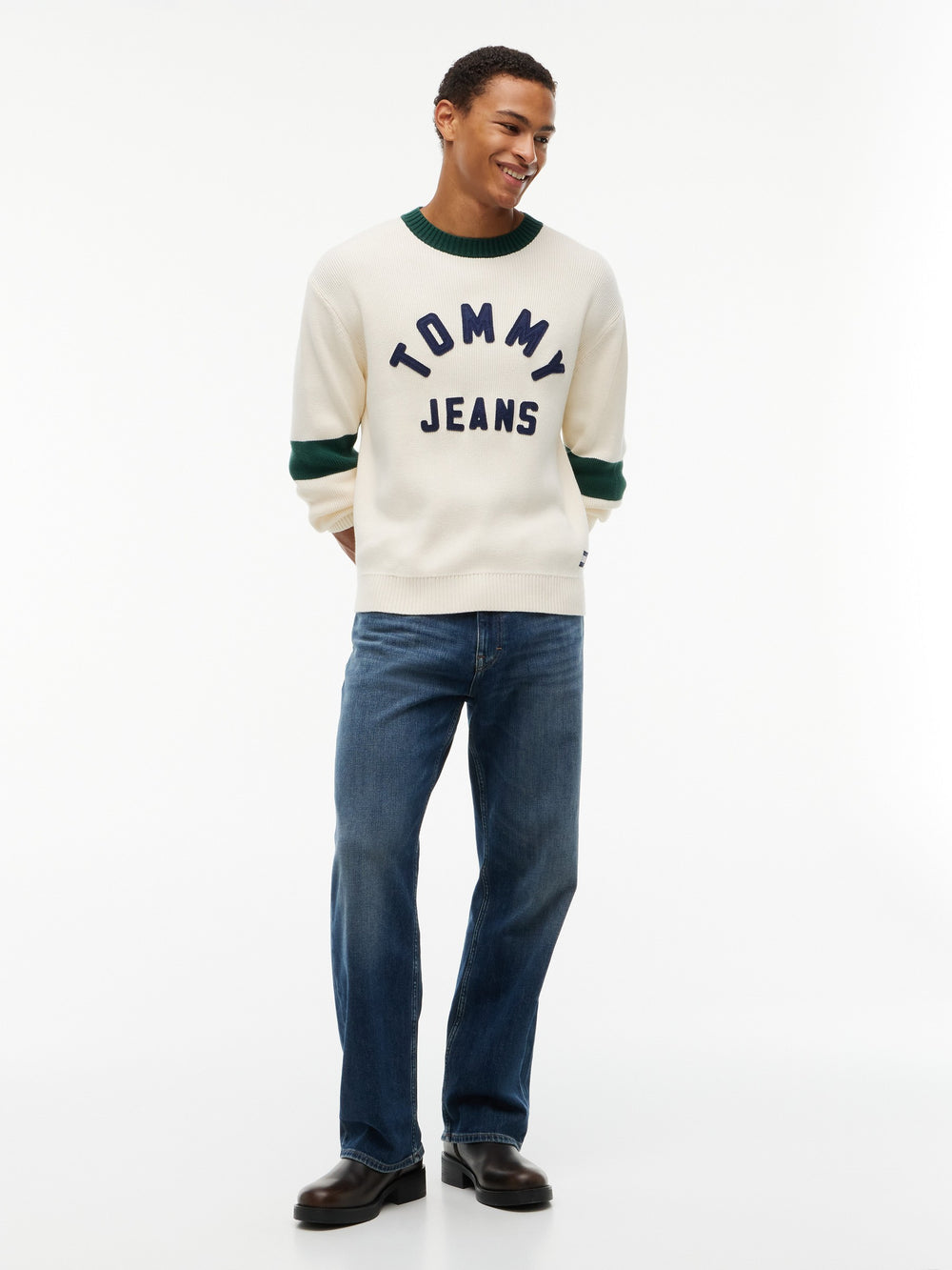 Regular Fit Embroidery Loose Knit Pullover