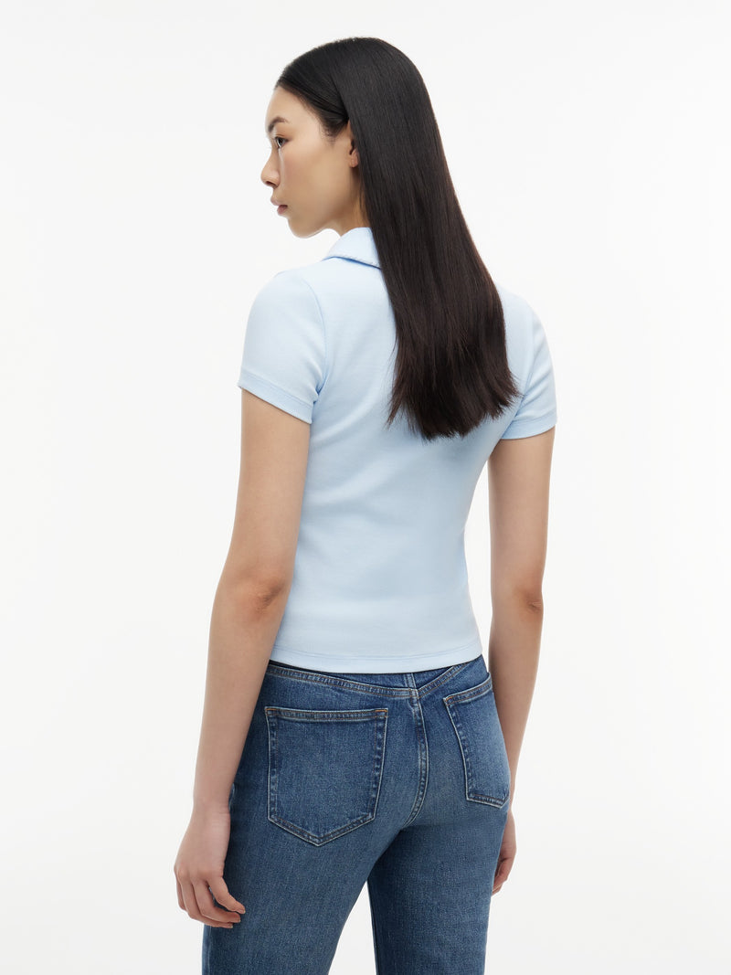 Solid Slim Fit Half Sleeve Ribbed T-Shirt