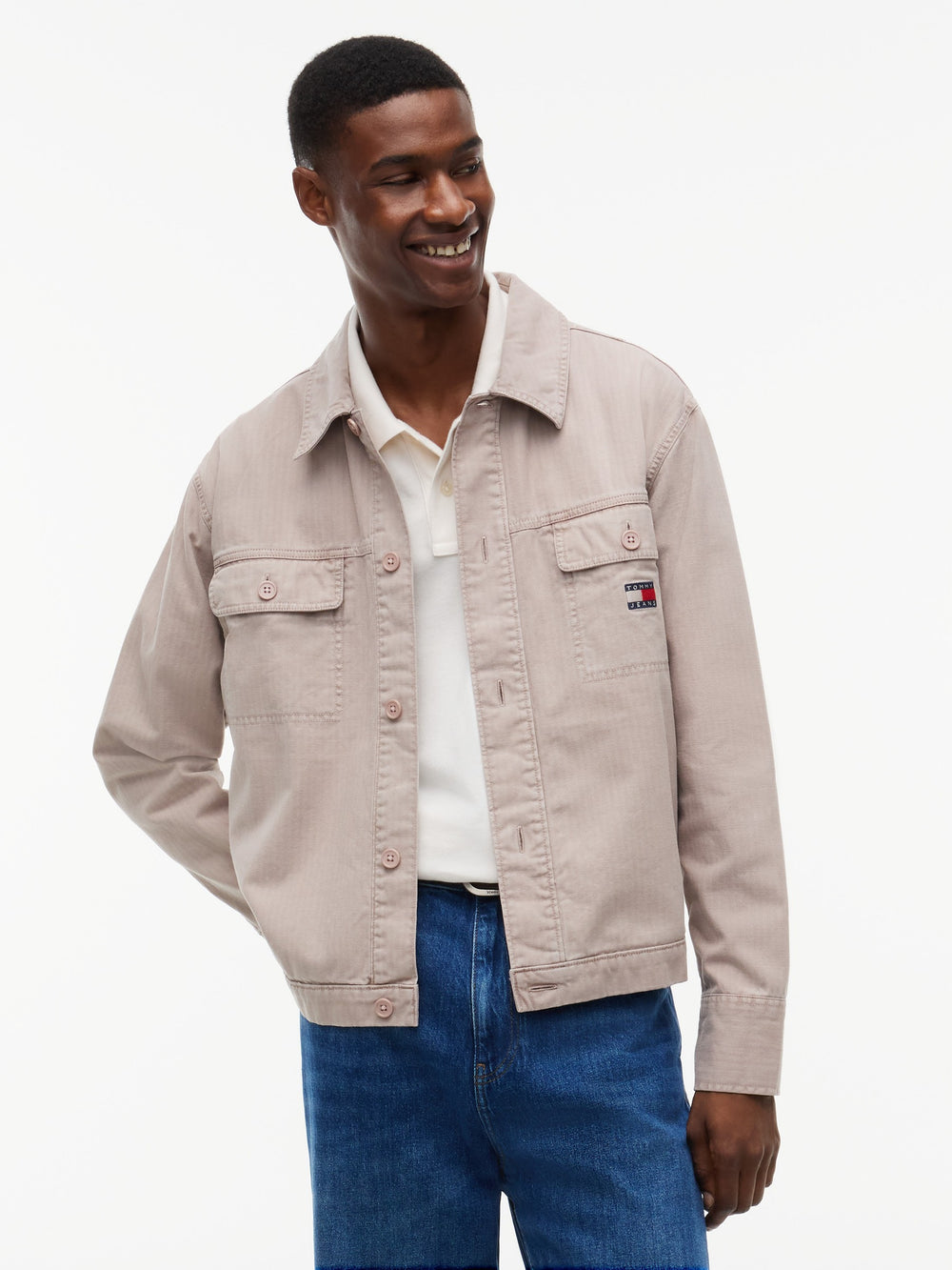Oversized Fit Solid Overshirt Shirt
