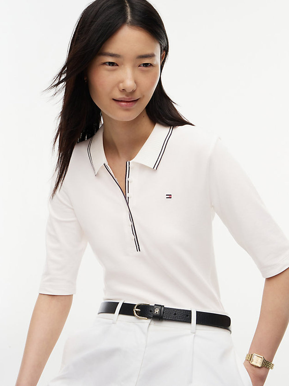 Solid Slim Fit Half Sleeve Lyocell Pique Polo