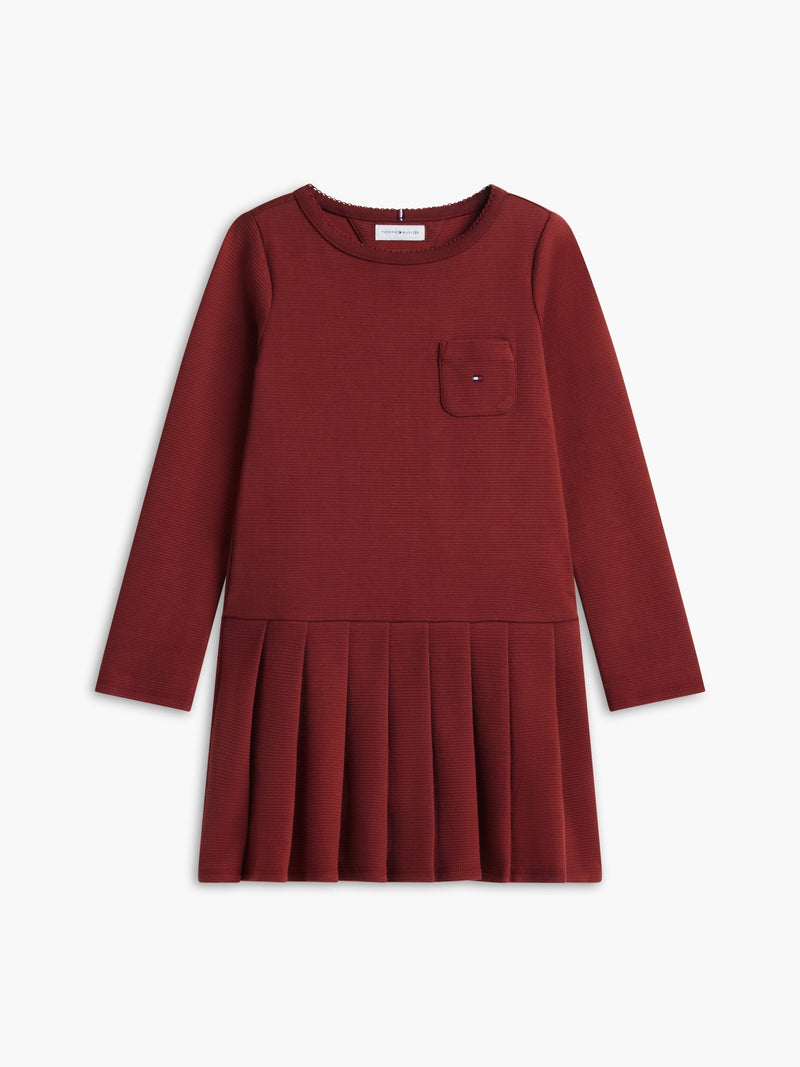 Kids Long-Sleeve Solid Knit Skater Dress