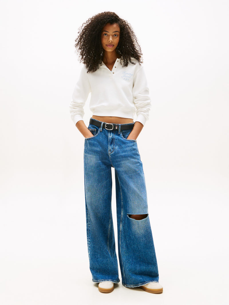 Crop Fit Terry Pullover