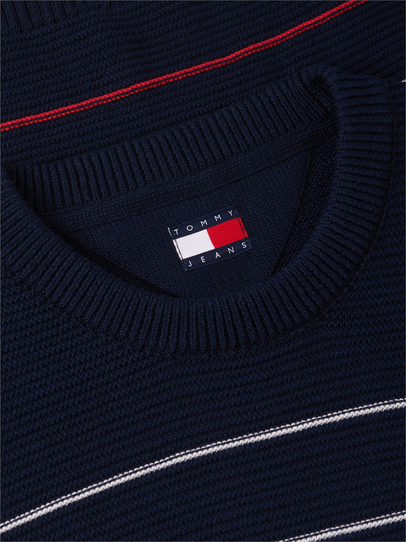 Slim Fit Stripe Loose Knit Pullover