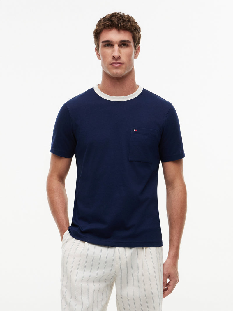 Regular Fit Mesh Neck Tshirt