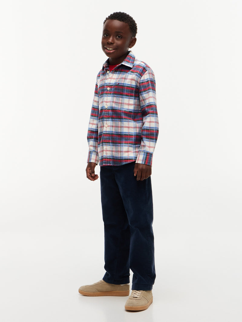 Kids Stretch Check Shirt