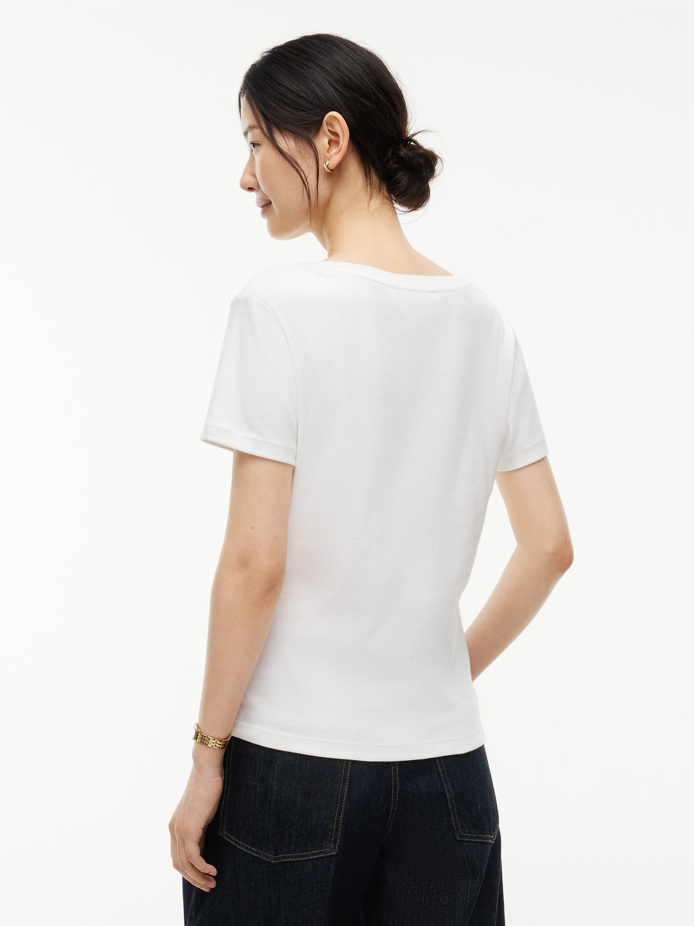 Solid Slim Fit Half Sleeve Ribbed T-Shirt