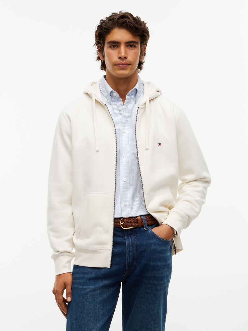 Zip Thru Solid Fleece Hoodie