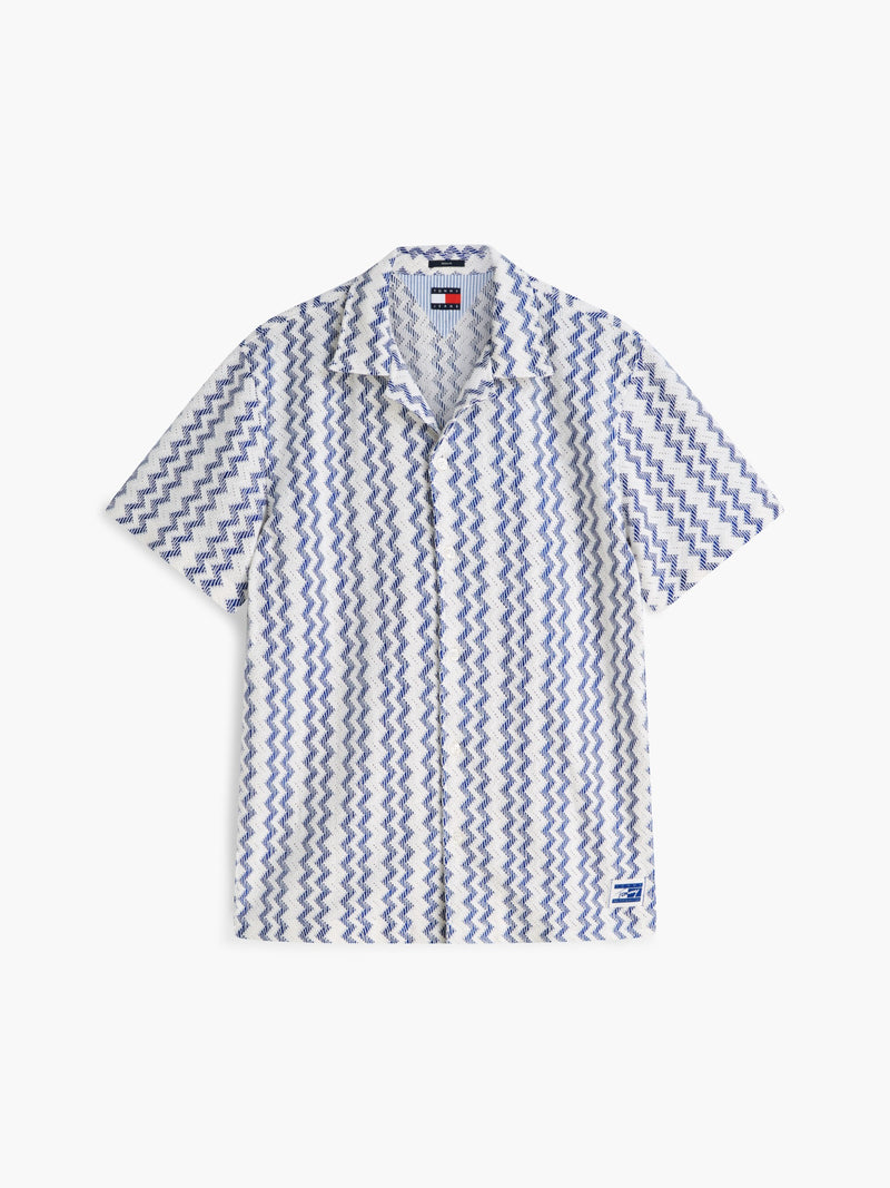 Regular Fit Stripe Crochet Shirt