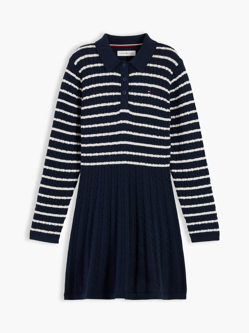 Kids Long-Sleeve Cable Sweater Dress