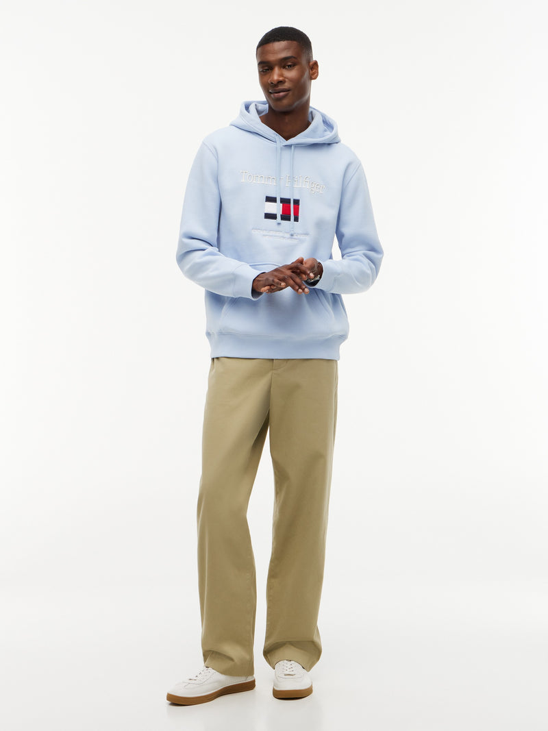 Regular Fit Embroidered Fleece Hoodie