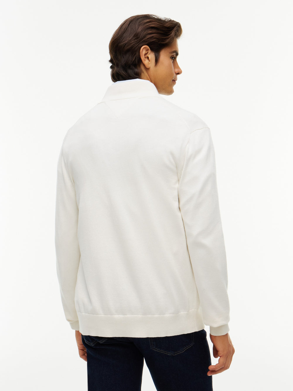 Zip Thru Solid Sweater