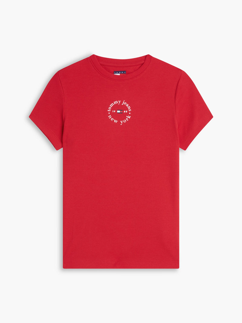 Solid Slim Fit Half Sleeve Ribbed T-Shirt
