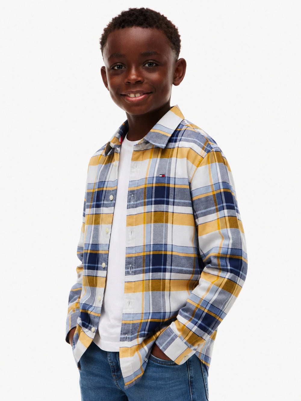 Kids Stretch Check Shirt
