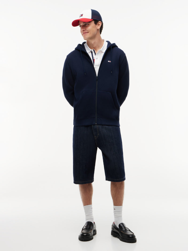 Regular Fit Brushed Fleece Hooded Zip Thru Sweatshirt