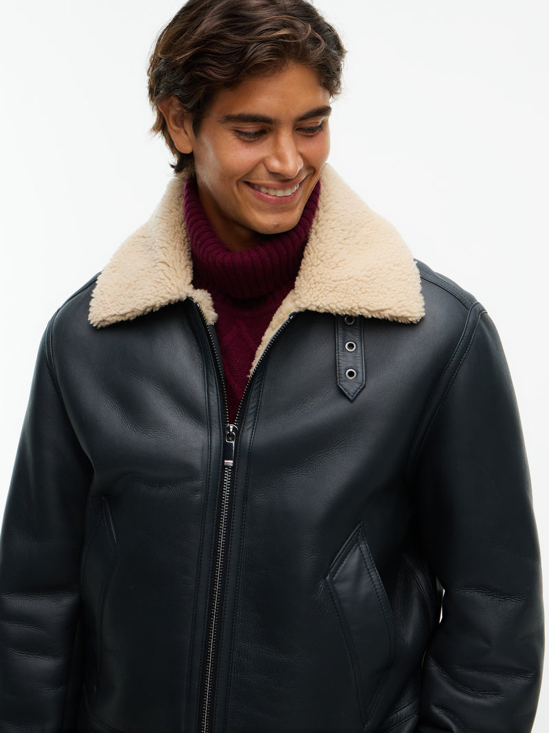 Relaxed Fit Leather Jacket