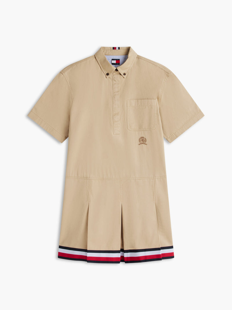 Half Sleeve Solid Cotton Shirt Dress